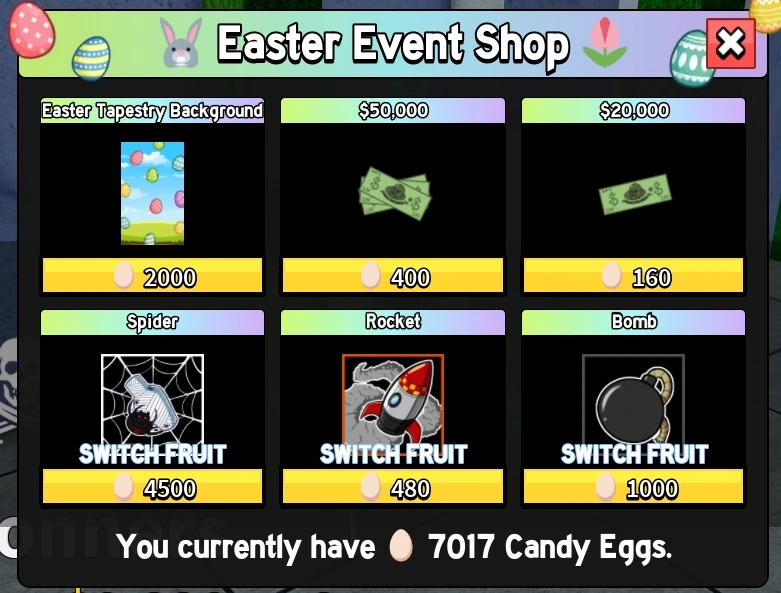 復活節商店（Easter Shop）介面截圖